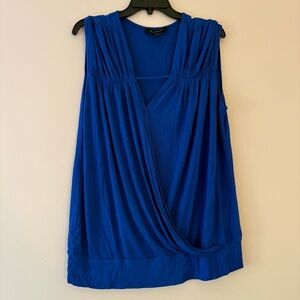 Ashley Stewart Cobalt Blue Draped Surplice Sleeveless Top 18/20